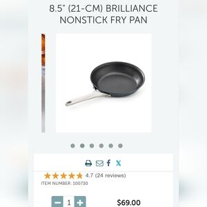 Pampered Chef 8.5" Brilliance Nonstick Fry Pan